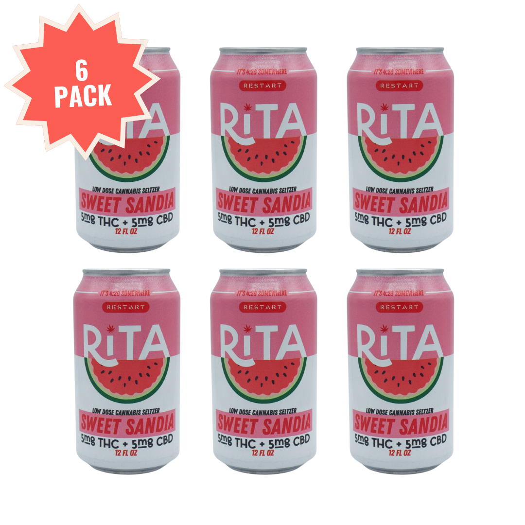 RESTART Rita D9 THC CBD Cannabis Seltzer Sweet Sandia “ENERGY" / 6-pk